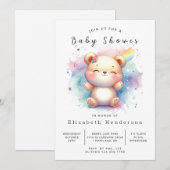 Whimsical Editable Bear Baby Dusche Einladung (Vorne/Hinten)