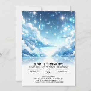 Whimsical Editable Celestial Digital Birthday Einladung