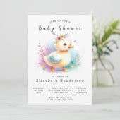 Whimsical Editable Duck Baby Duck Einladung (Stehend Vorderseite)