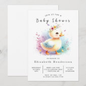 Whimsical Editable Duck Baby Duck Einladung (Vorne/Hinten)