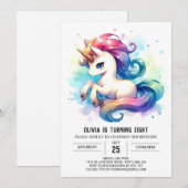 Whimsical Editable Horse Birthday Einladung (Vorne/Hinten)