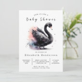 Whimsical Editable Swan Baby Dusche Einladung (Stehend Vorderseite)
