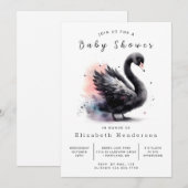 Whimsical Editable Swan Baby Dusche Einladung (Vorne/Hinten)
