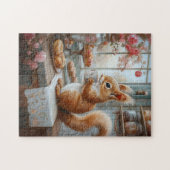 Whimsical Eichhörnchen Drink Tea Café Puzzle (Horizontal)