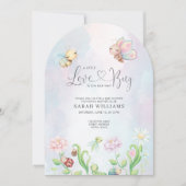 Whimsical eine kleine Liebe Bug Rainbow Baby Dusch Einladung (Vorderseite)