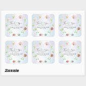 Whimsical eine kleine Liebe Bug Rainbow Danke Quadratischer Aufkleber (Blatt)