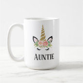 Whimsical Einhorn Tantchen, Schwangerschaftsankünd Kaffeetasse (Links)