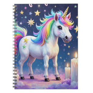 Whimsical Einhornheft mit Regenbogenstern Notizblock