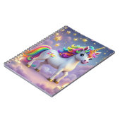 Whimsical Einhornheft mit Regenbogenstern Notizblock (Linke Seite)