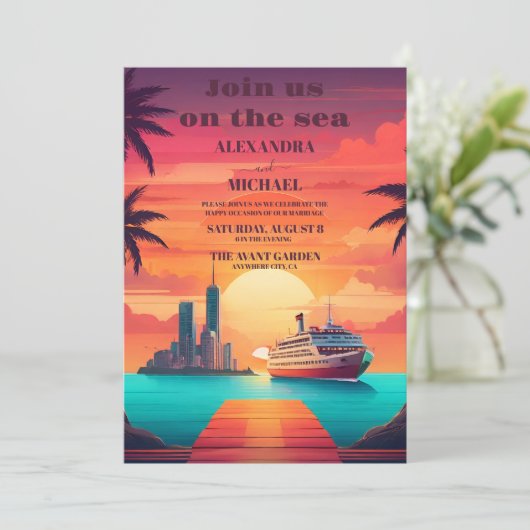 Whimsical einzigartige exotische jamaikanische Hoc Einladung (Stehend Vorderseite)