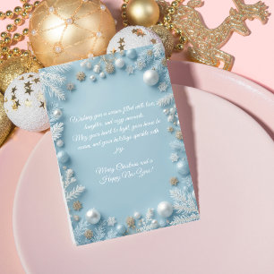 Whimsical Elegance Blauer Weihnachtsgruß Feiertagskarte