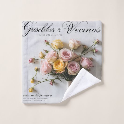 Whimsical Elegance: Eine Portrait Inspiriert Hochz Badhandtuch Set (Waschlappen)