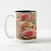 Whimsical Elegance Floral Glitzer Tasse (Links)