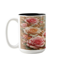 Whimsical Elegance Floral Glitzer Tasse
