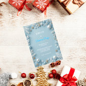 Whimsical Elegance White & Blue Weihnachten Einladung