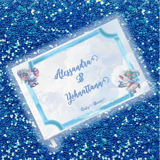 Whimsical Elegant Blueberry Gnome Baby Dusche Gästebuch