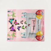 Whimsical Elegant Butterfets Schimmerly Hintergrun Wandteppich (Vorderseite (Horizontal))