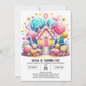 Whimsical Elegant Candyland Digitaler Geburtstag Einladung (Vorderseite)