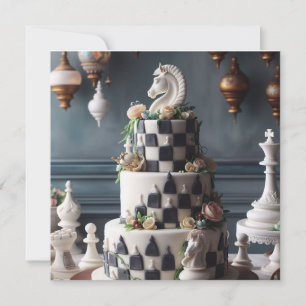 WHIMSICAL & ELEGANT CHESS THEMED GEBURTSTAGS KARTE