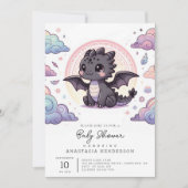 Whimsical Elegant Dragon Baby Shower Einladung (Vorderseite)