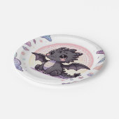 Whimsical Elegant Dragon Baby Shower Pappteller (Schrägansicht)