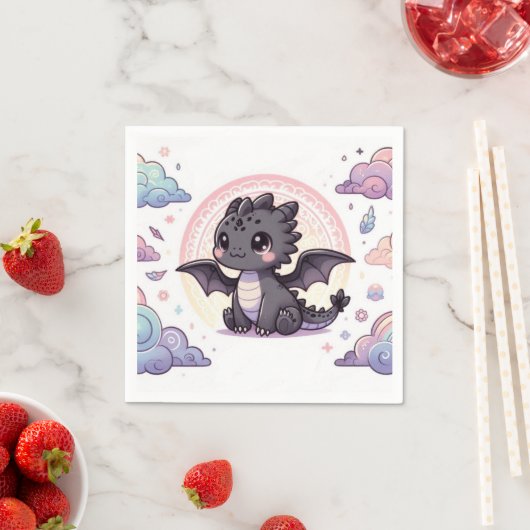 Whimsical Elegant Dragon Baby Shower Serviette (Beispiel)