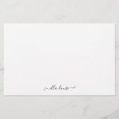 Whimsical Elegant Feminine Black Script Name Briefpapier (Vorderseite)