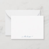 Whimsical Elegant Feminine Blue Script Name Mitteilungskarte (Vorderseite)