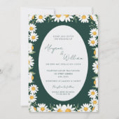 Whimsical Elegant Green Floral Border Wedding  Einladung (Vorderseite)