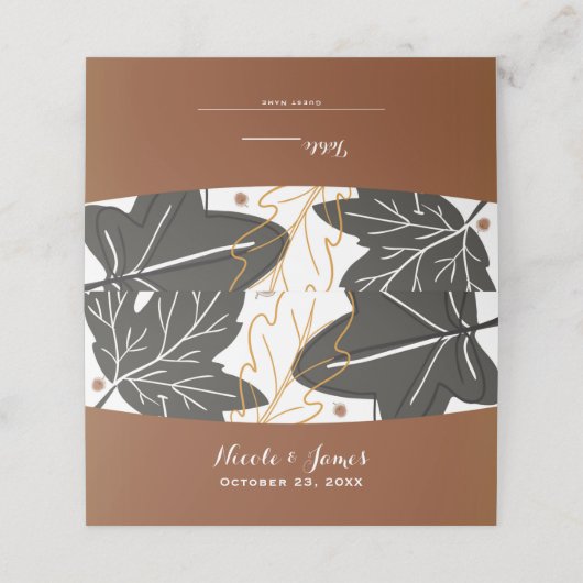 Whimsical elegant Herbst Hochzeit im Herbst Sitzpl Platzkarte (Außenseite Aufgefaltet)