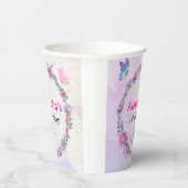 Whimsical Elegant Lila Pink Butterfly Floral Pappbecher (Rechts)