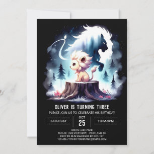 Whimsical Elegant Lion Birthday Einladung
