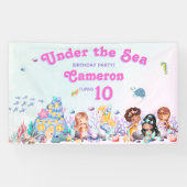 Whimsical & Elegant niedlich Kawaii Mermaid Geburt Banner (Horizontal)