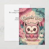 Whimsical Elegant Owl Dankeskarte (Vorne/Hinten)