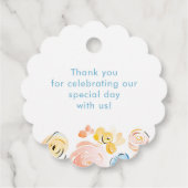 Whimsical Elegant Pastel Flowers Wedding Thank You Geschenkanhänger (Rückseite)