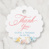 Whimsical Elegant Pastel Flowers Wedding Thank You Geschenkanhänger (Vorderseite)