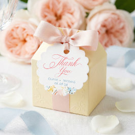 Whimsical Elegant Pastel Flowers Wedding Thank You Geschenkanhänger