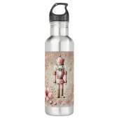 Whimsical Elegant Pink and Gold Pastel Nutcracker Edelstahlflasche (Vorderseite)