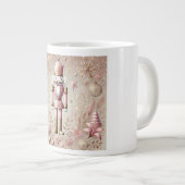 Whimsical Elegant Pink and Gold Pastel Nutcracker Jumbo-Tasse (Vorderseite Rechts)