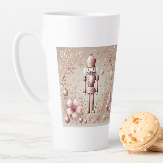 Whimsical Elegant Pink and Gold Pastel Nutcracker Milchtasse (Beispiel)