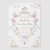 Whimsical Elegant Rococo Floral Crest Wedding Pergament Einladungen (Vorderseite)