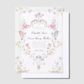 Whimsical Elegant Rococo Floral Crest Wedding Pergament Einladungen (Versetzt)