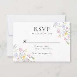 Whimsical Elegant Rococo Floral Crest Wedding RSVP Karte