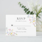 Whimsical Elegant Rococo Floral Crest Wedding RSVP Karte (Stehend Vorderseite)