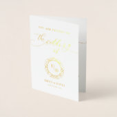 Whimsical Elegant Script Monogram Wedding Folienkarte (Vorderseite)