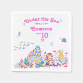 Whimsical Elegant Sweet Under Sea Mermaid Serviette (Vorderseite)