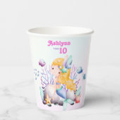 Whimsical Elegant Under the Sea Mermaid Pappbecher (Rückseite)