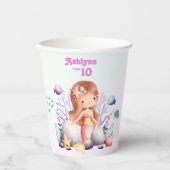 Whimsical Elegant Under the Sea Mermaid Pappbecher (Vorderseite)