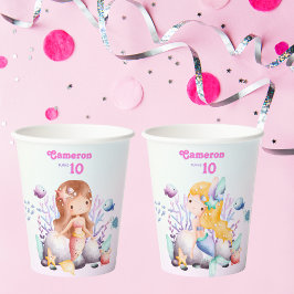 Whimsical Elegant Under the Sea Mermaid Pappbecher