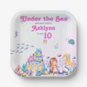 Whimsical Elegant Under the Sea Mermaid Square Pappteller (Vorderseite)